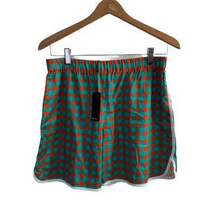 The Kit by Daniel Vosovic Shorts Size Large Green Orange Gingham Cotton NWT